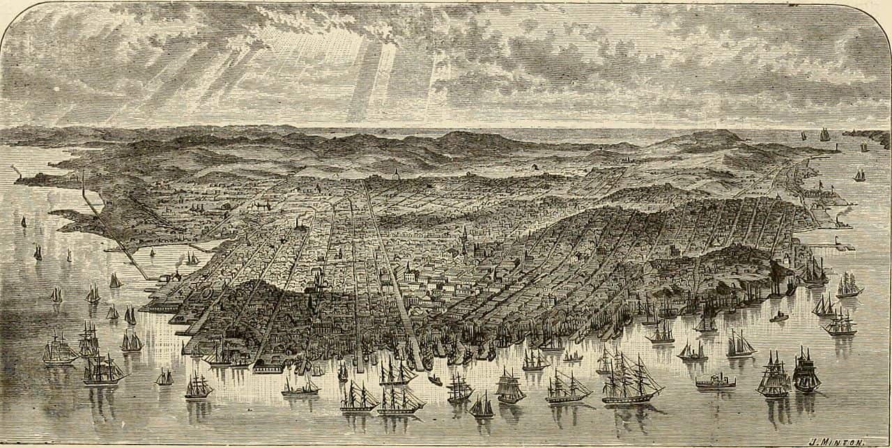 Illustration of San Francisco in 1854