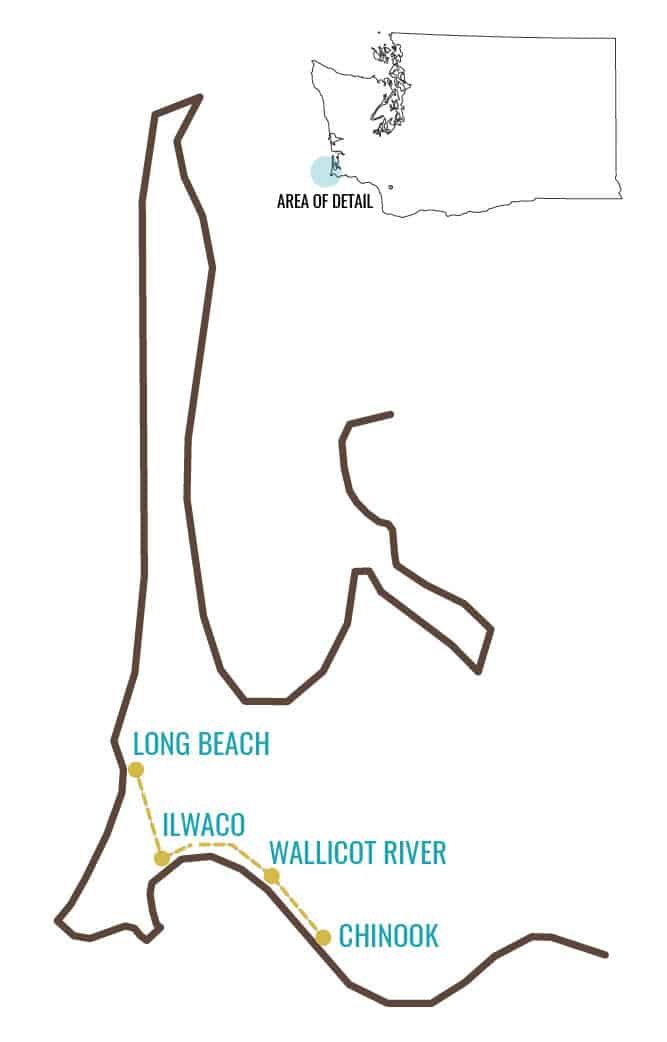 map of Hanna's trip to Long Beach, Washington