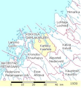 Map of parishes in Finland featuring Karleby
