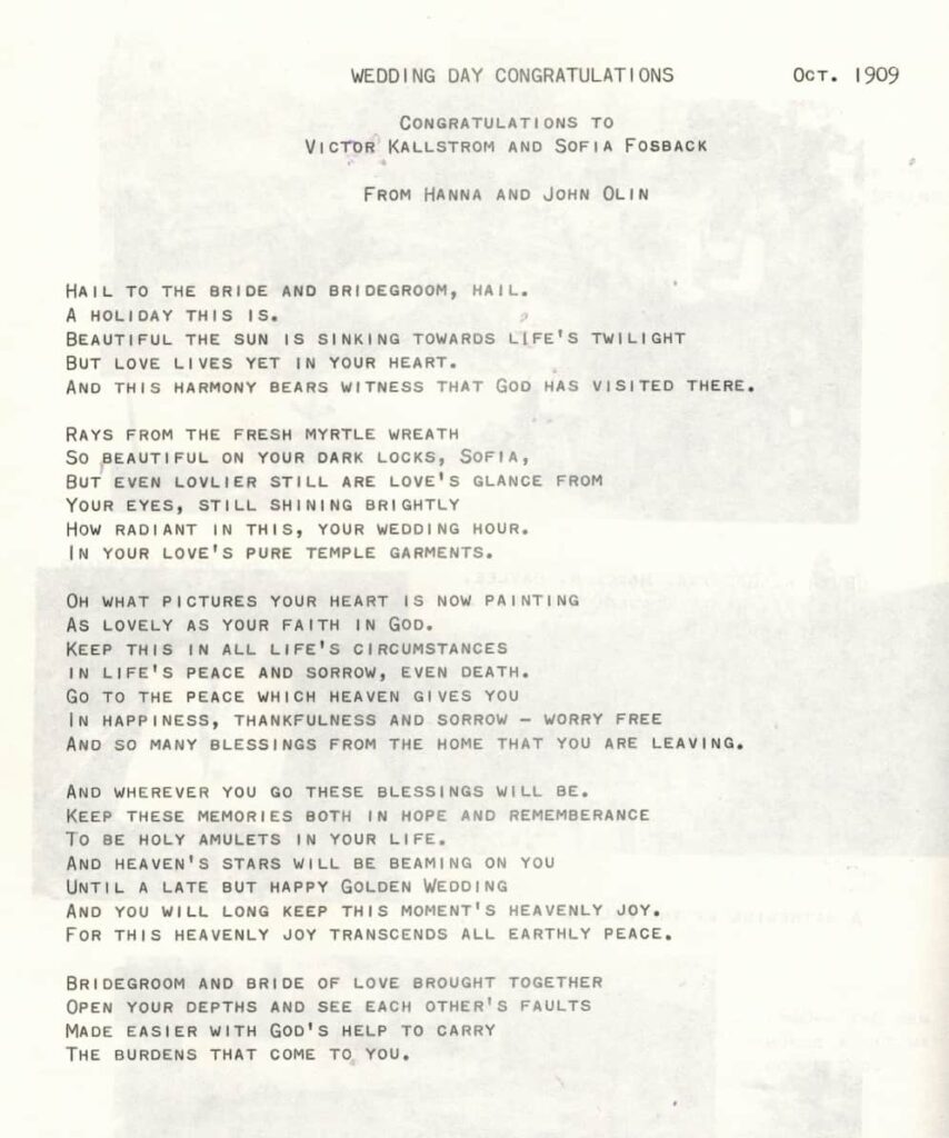 poem sent to Mrs. Olin's brother